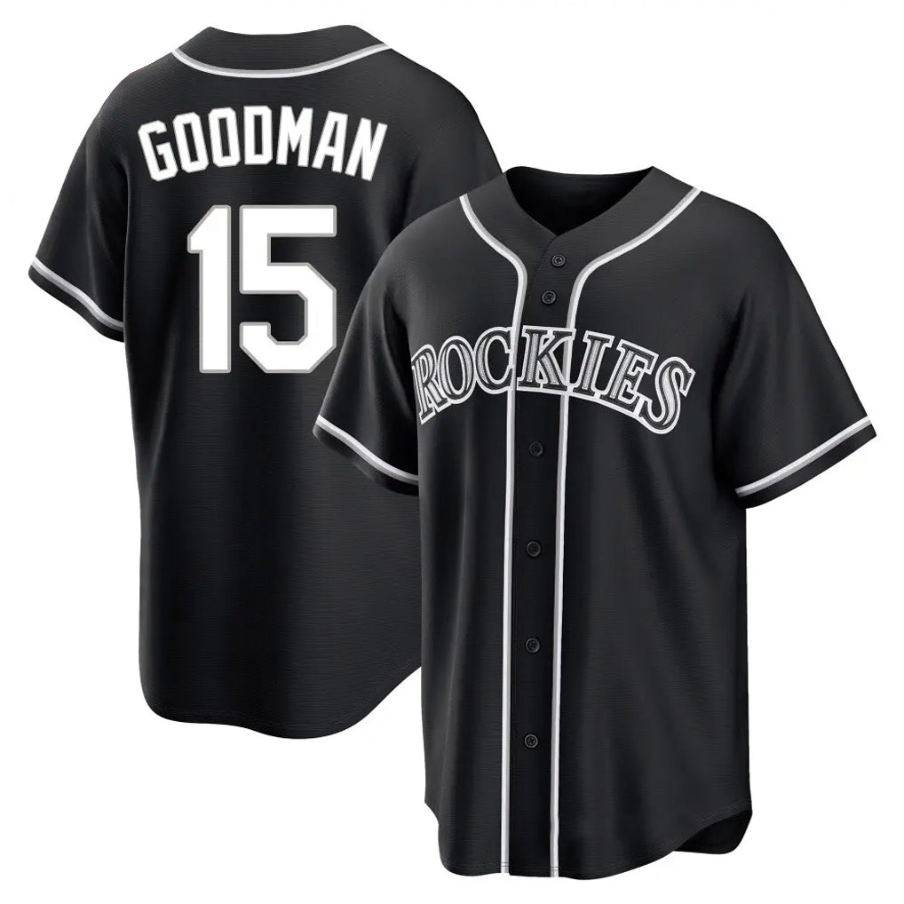 Seanshop C.Rockies #15 Hunter Goodman Player Black Fashion Out Home Game Stitched Jerseys