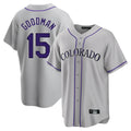 Seanshop C.Rockies #15 Hunter Goodman Player Gray Game Home Stitched Jerseys