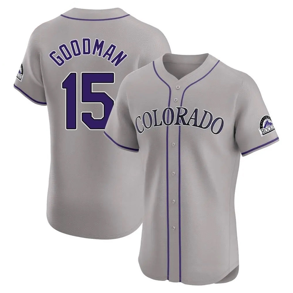 Seanshop C.Rockies #15 Hunter Goodman Player Gray Limited Elite Home Stitched Jerseys