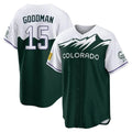 Seanshop C.Rockies #15 Hunter Goodman Player Green City Connect Home Game Stitched Jerseys