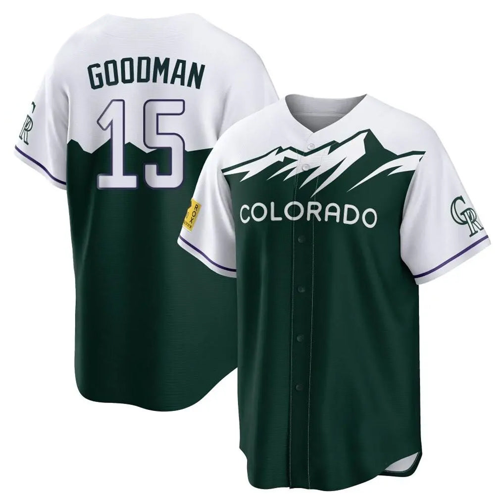 Seanshop C.Rockies #15 Hunter Goodman Player Green City Connect Home Game Stitched Jerseys