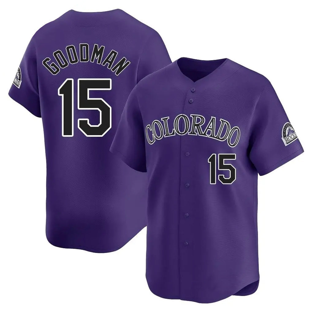 Seanshop C.Rockies #15 Hunter Goodman Player Purple Limited Home Stitched Jerseys
