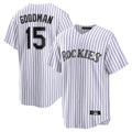 Seanshop C.Rockies #15 Hunter Goodman Player White Game Home Stitched Jerseys
