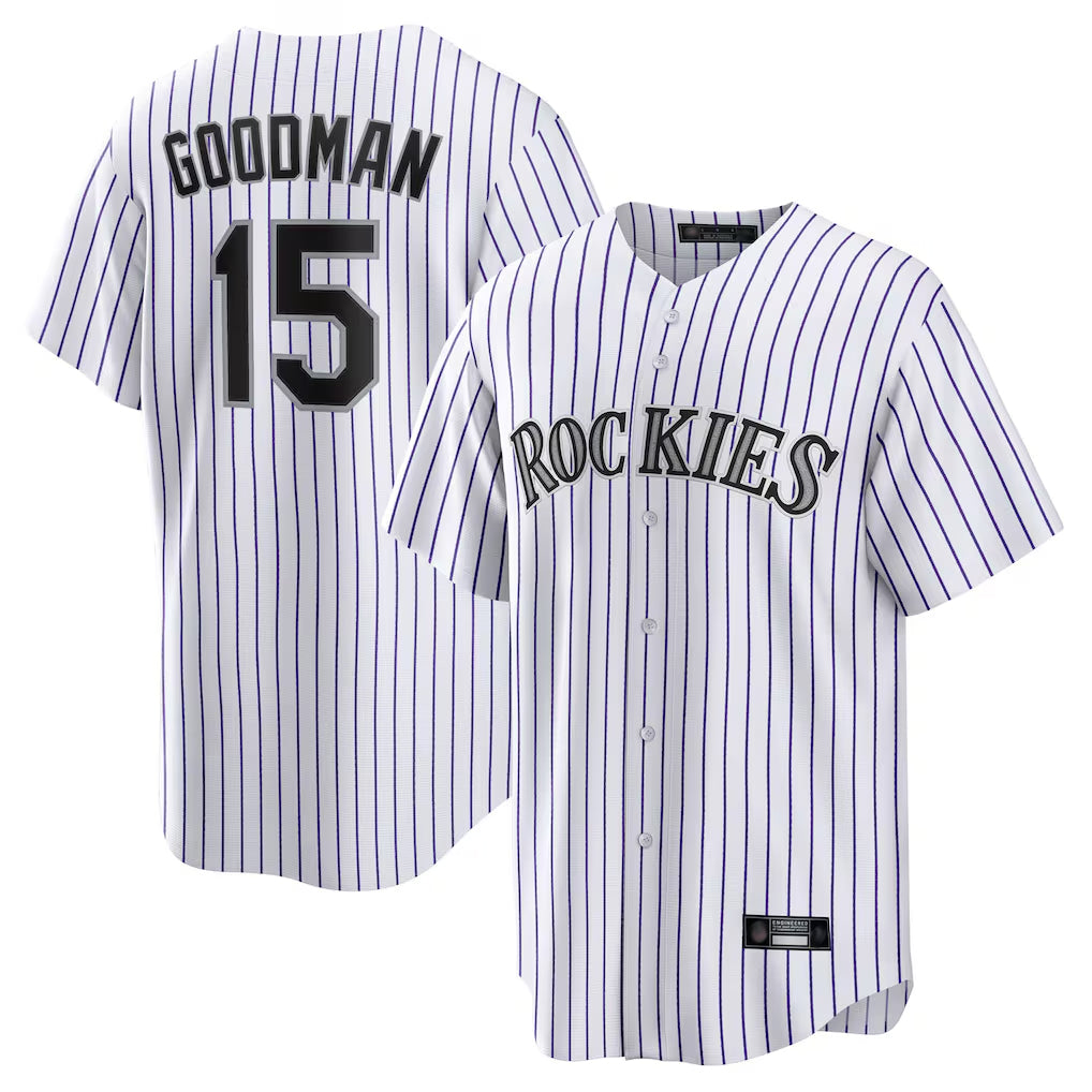 Seanshop C.Rockies #15 Hunter Goodman Player White Game Home Stitched Jerseys