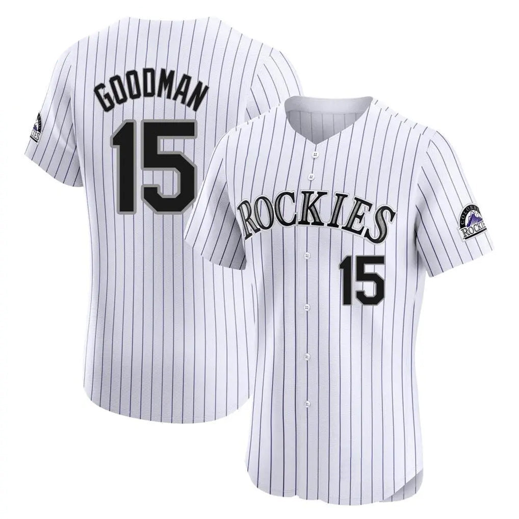 Seanshop C.Rockies #15 Hunter Goodman Player White Limited Elite Home Stitched Jerseys