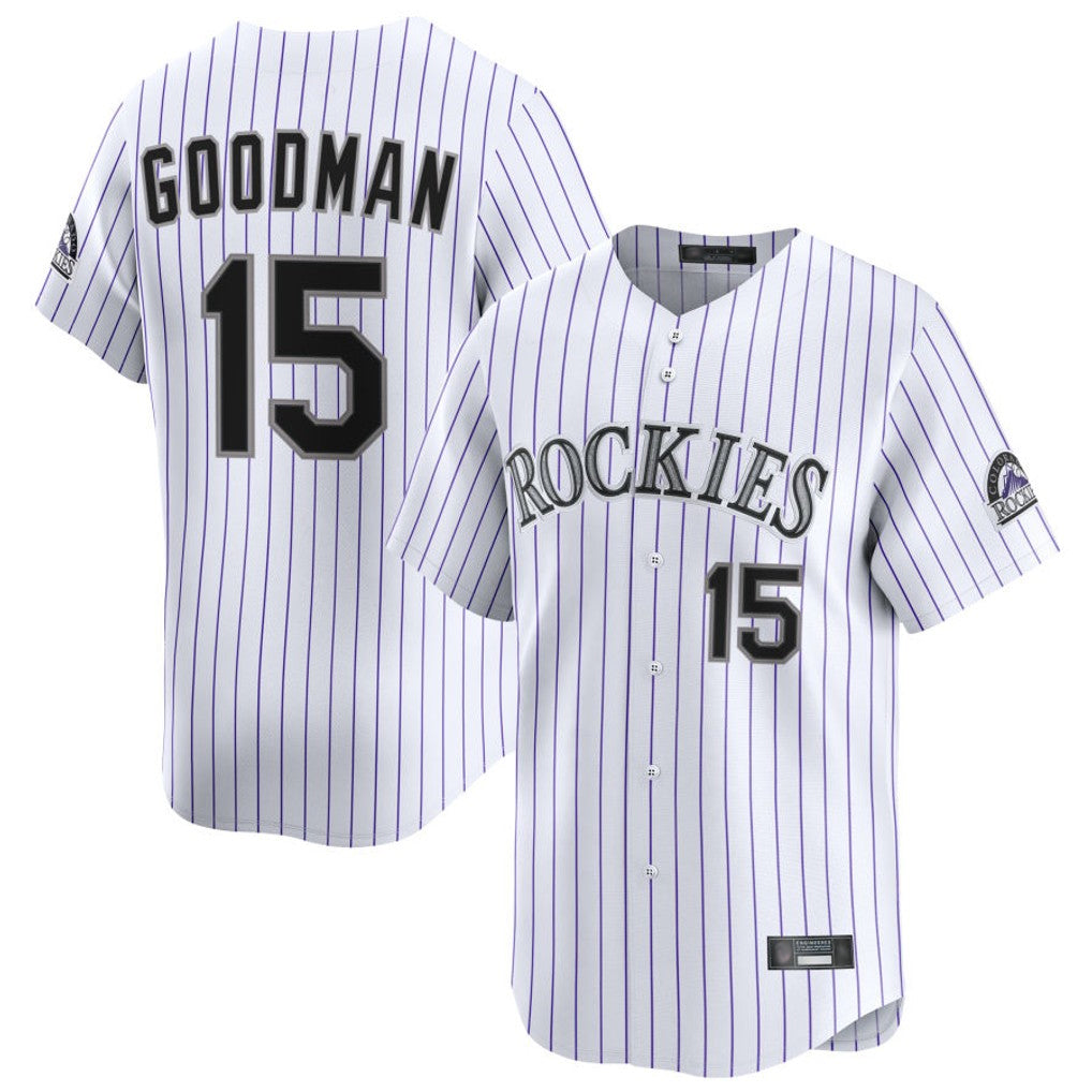 Seanshop C.Rockies #15 Hunter Goodman Player White Limited Home Stitched Jerseys