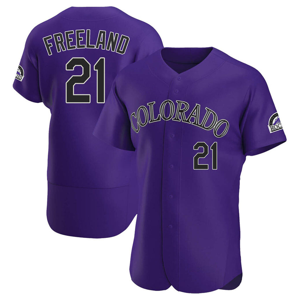Seanshop C.Rockies #21 Kyle Freeland Player Purple Limited Elite Home Stitched Jerseys