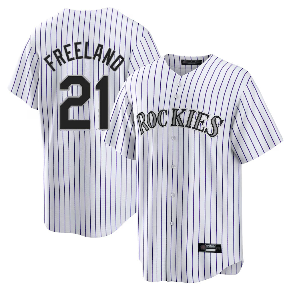 Seanshop C.Rockies #21 Kyle Freeland Player White Game Home Stitched Jerseys
