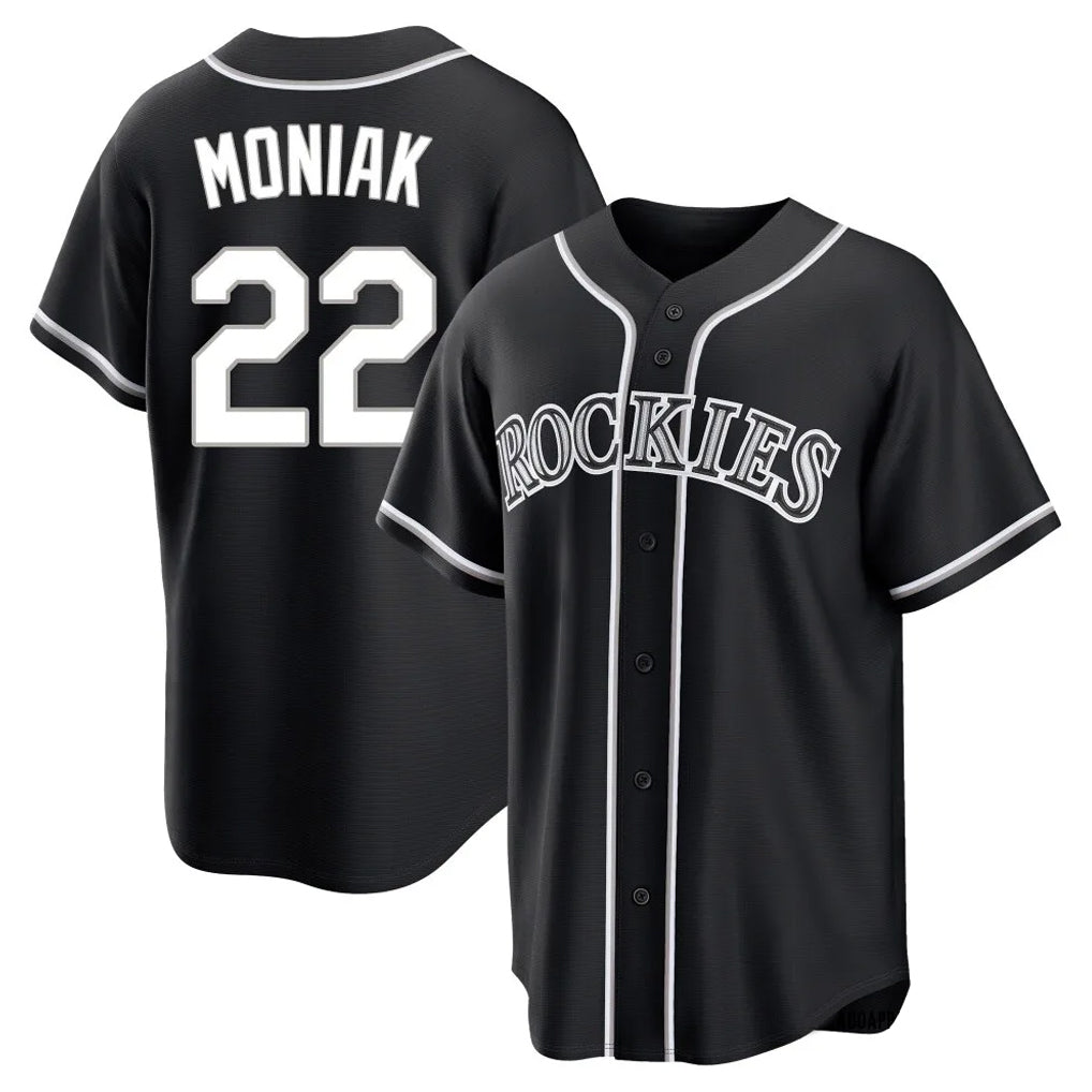 Seanshop C.Rockies #22 Mickey Moniak Player Black Fashion Out Home Game Stitched Jerseys