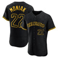 Seanshop C.Rockies #22 Mickey Moniak Player Black Snake Skin City Limited Elite Home Stitched Jerseys
