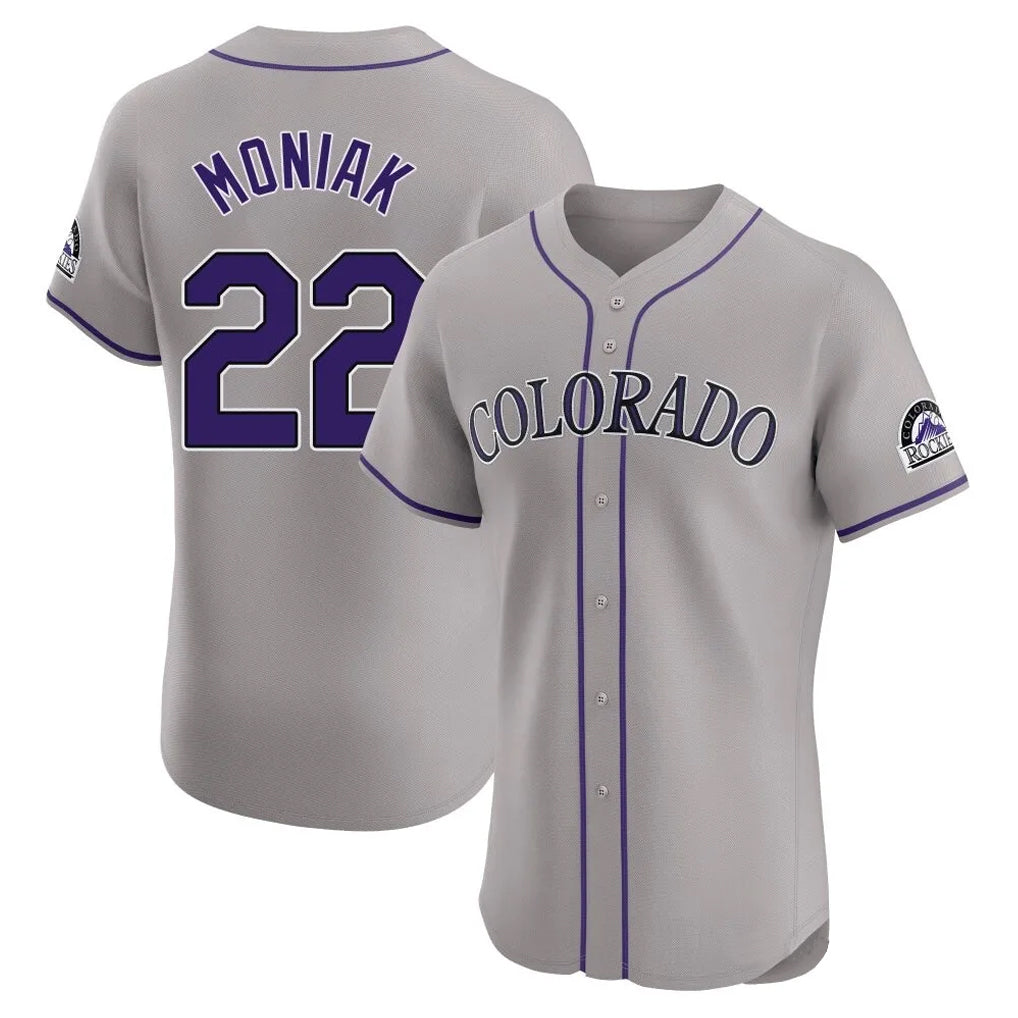 Seanshop C.Rockies #22 Mickey Moniak Player Gray Limited Elite Home Stitched Jerseys