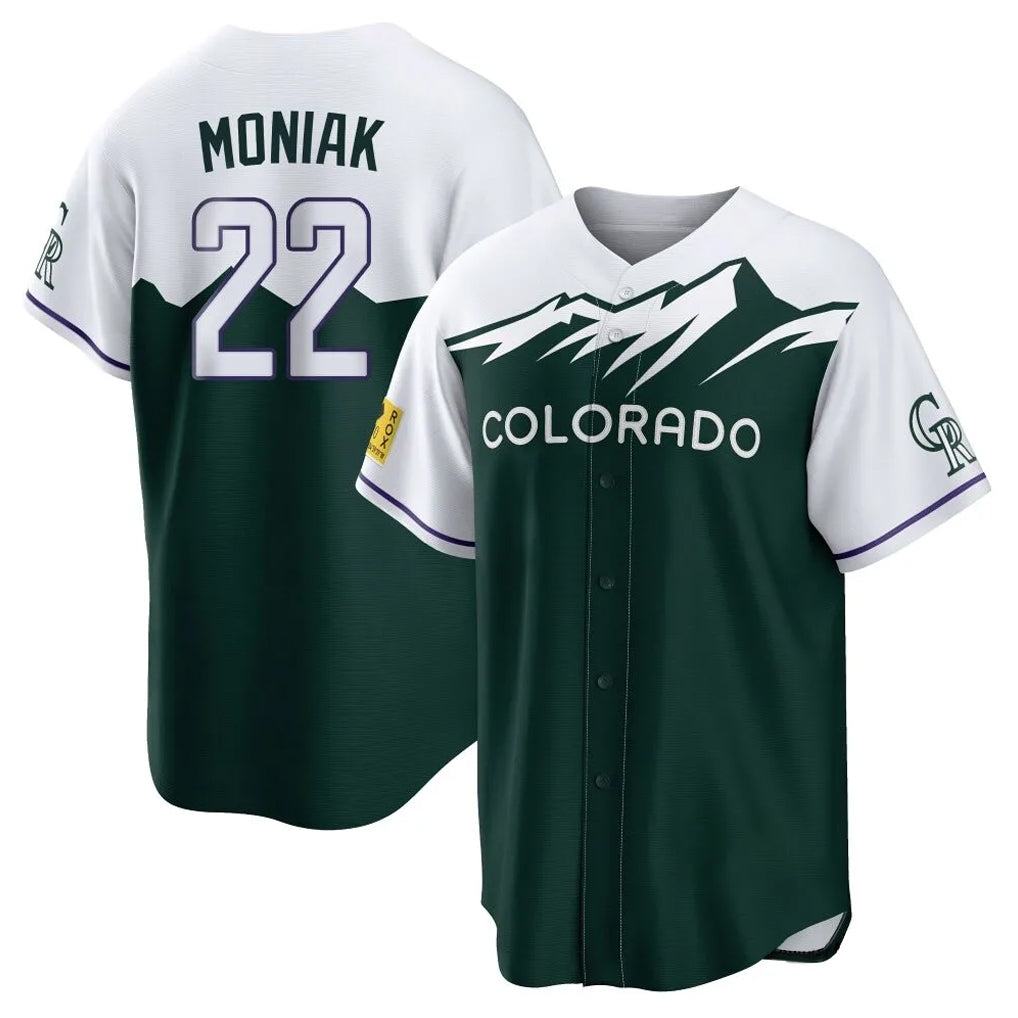 Seanshop C.Rockies #22 Mickey Moniak Player Green City Connect Home Game Stitched Jerseys