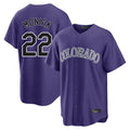 Seanshop C.Rockies #22 Mickey Moniak Player Purple Game Home Stitched Jerseys