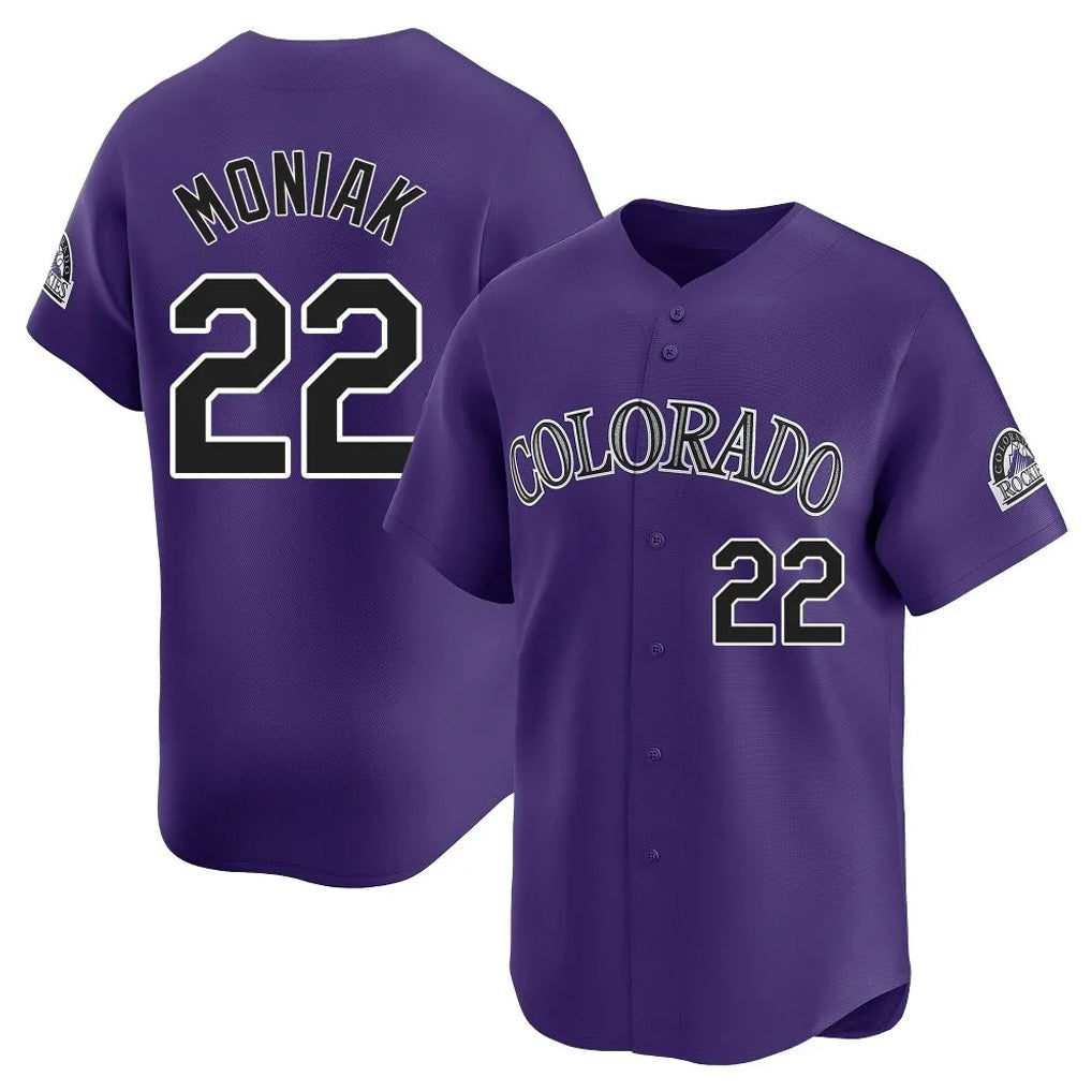 Seanshop C.Rockies #22 Mickey Moniak Player Purple Limited Home Stitched Jerseys
