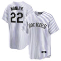 Seanshop C.Rockies #22 Mickey Moniak Player White Game Home Stitched Jerseys