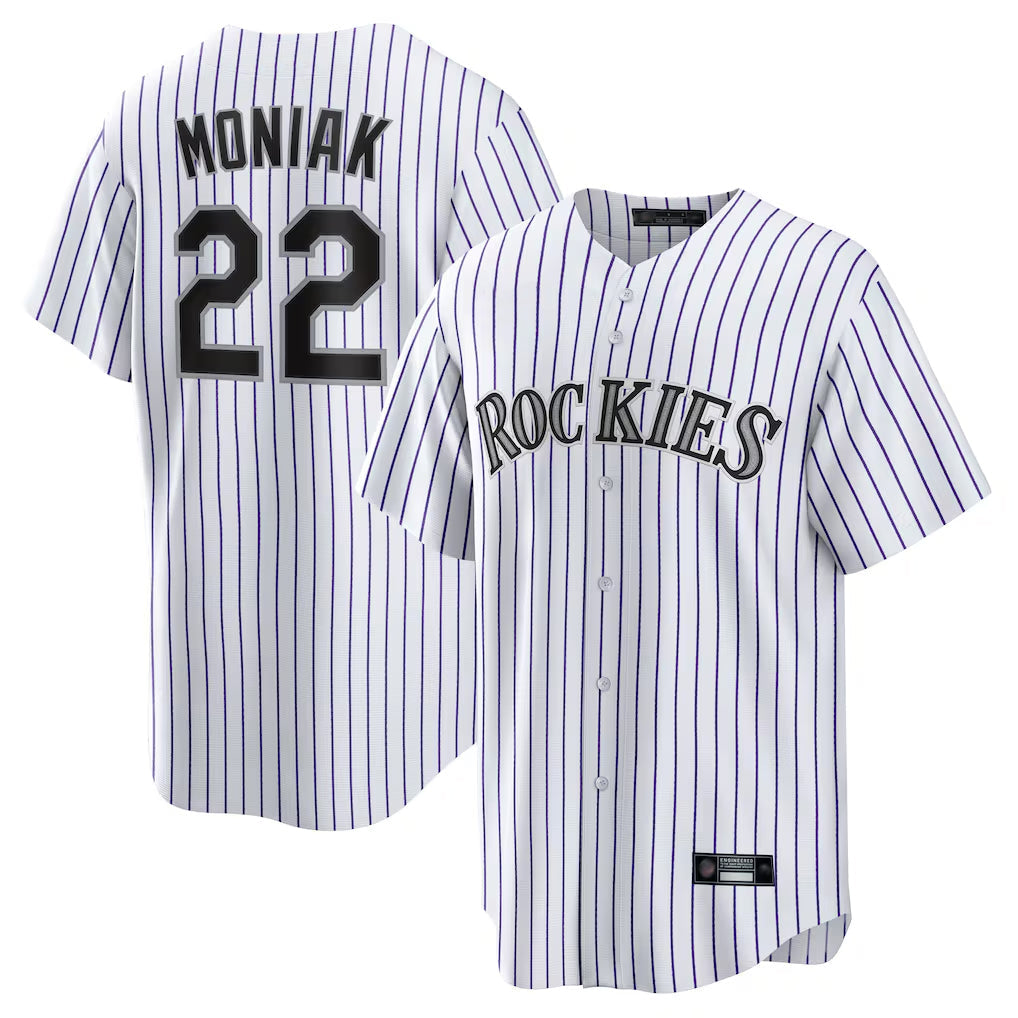 Seanshop C.Rockies #22 Mickey Moniak Player White Game Home Stitched Jerseys