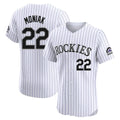 Seanshop C.Rockies #22 Mickey Moniak Player White Limited Elite Home Stitched Jerseys