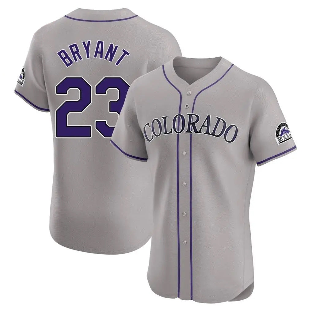 Seanshop C.Rockies #23 Kris Bryant Player Gray Limited Elite Home Stitched Jerseys