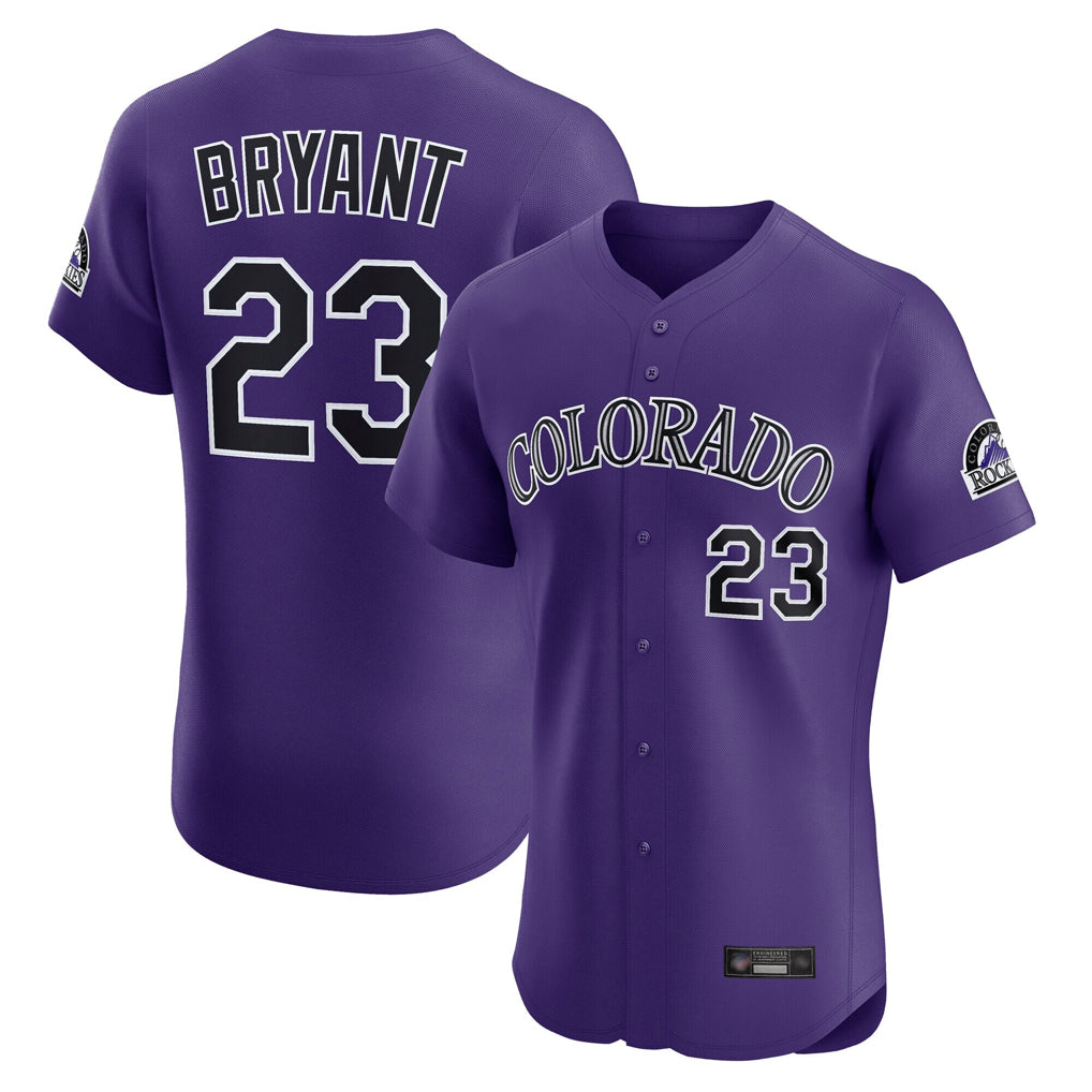 Seanshop C.Rockies #23 Kris Bryant Player Purple Limited Elite Home Stitched Jerseys