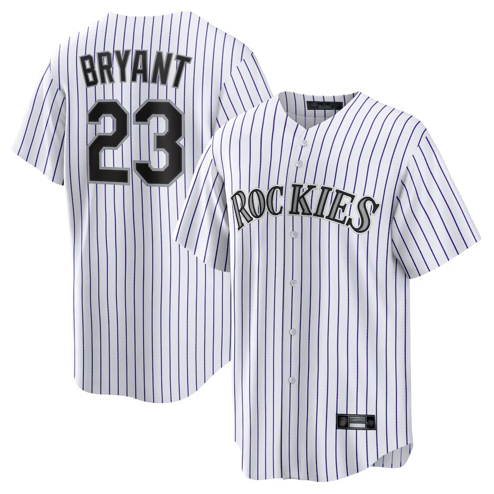Seanshop C.Rockies #23 Kris Bryant Player White Game Home Stitched Jerseys