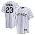 Seanshop C.Rockies #23 Kris Bryant Player White Game Home Stitched Jerseys