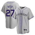 Seanshop C.Rockies #27 Jordan Beck Player Gray Game Home Stitched Jerseys