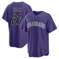 Seanshop C.Rockies #27 Jordan Beck Player Purple Game Home Stitched Jerseys