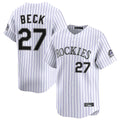 Seanshop C.Rockies #27 Jordan Beck Player White Limited Home Stitched Jerseys