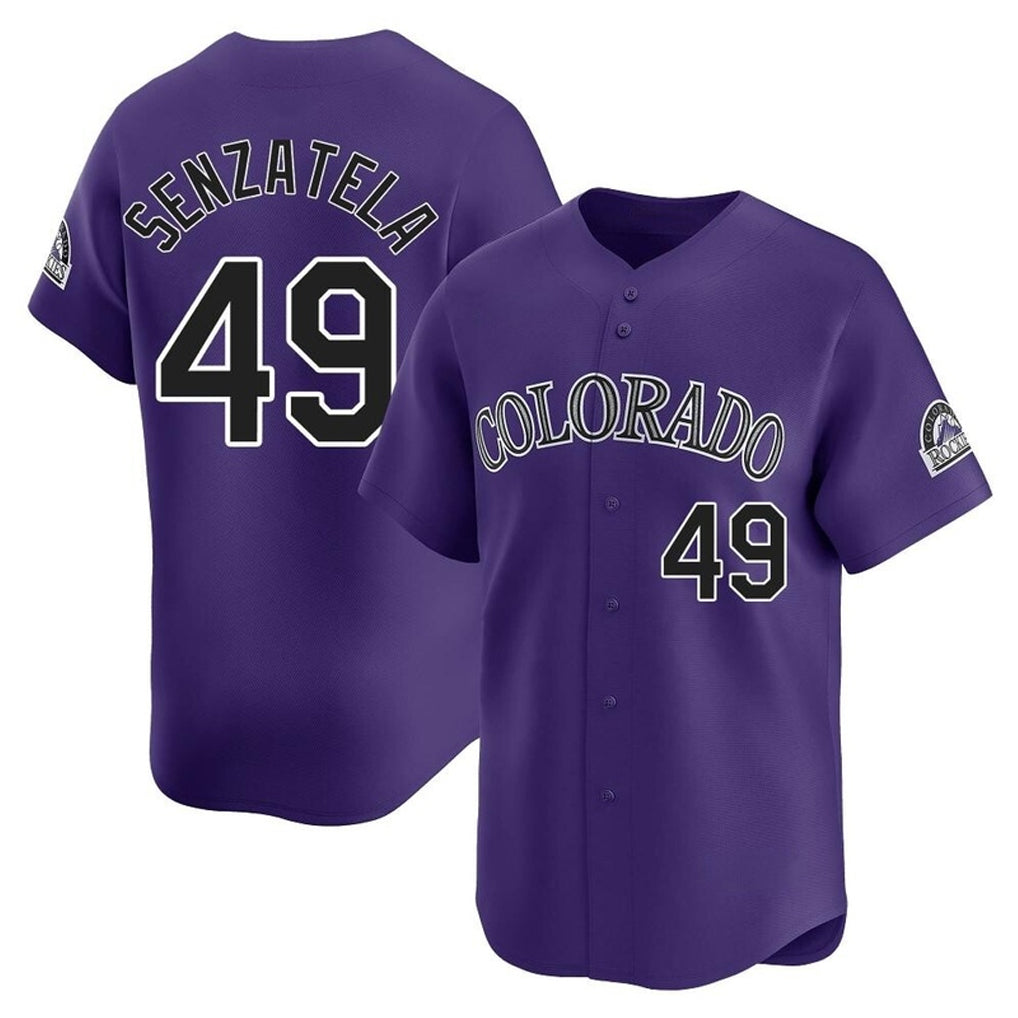 Seanshop C.Rockies #49 Antonio Senzatela Player Purple Limited Home Stitched Jerseys
