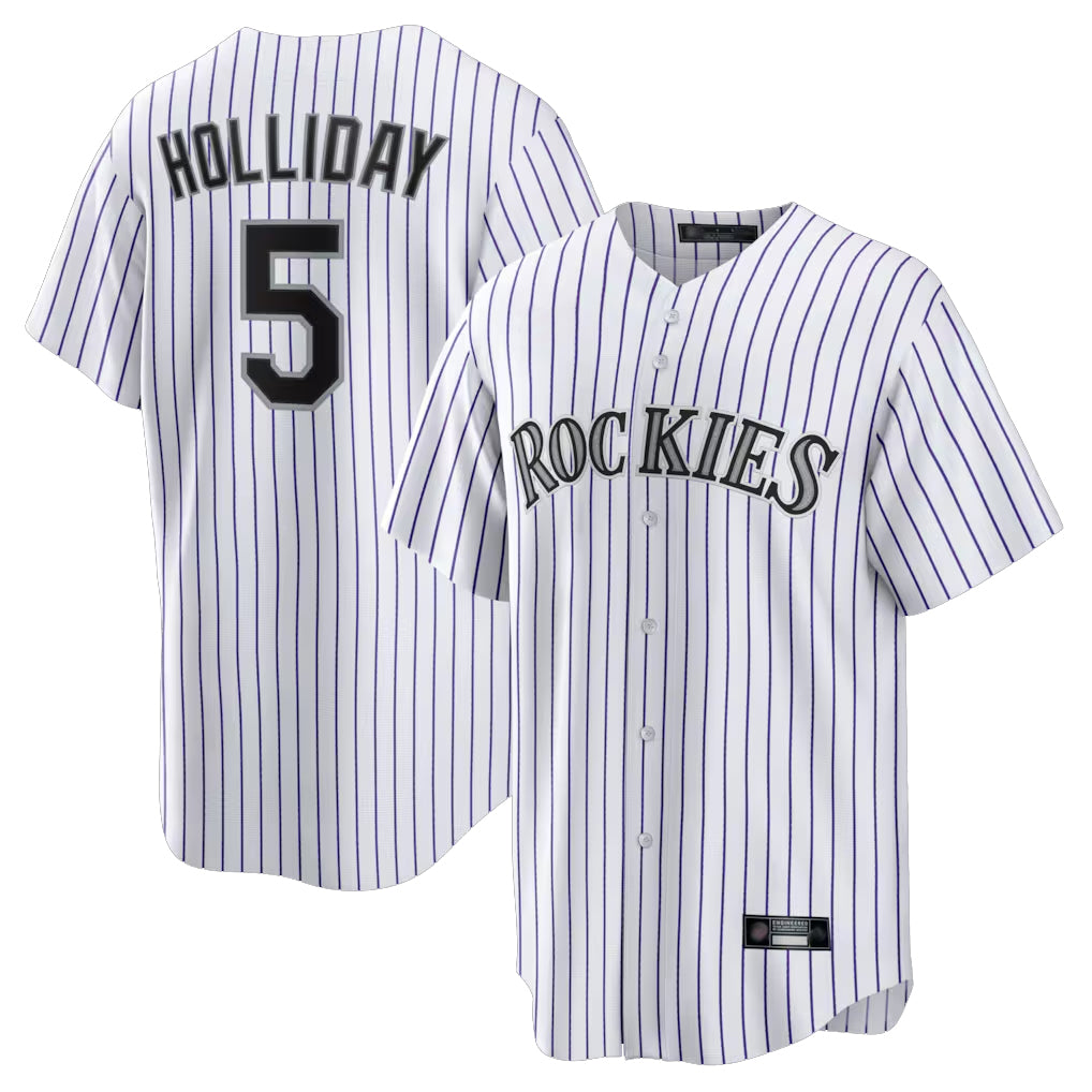 Seanshop C.Rockies #5 Matt Holliday Player White Game Home Stitched Jerseys