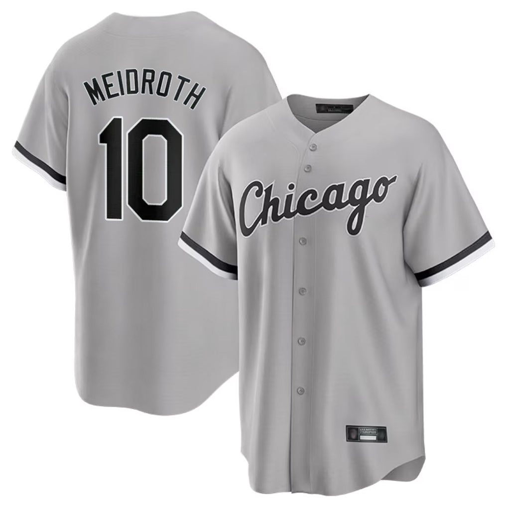 Seanshop C.White Sox #10 Chase Meidroth Player Gray Home Game Stitched Jerseys