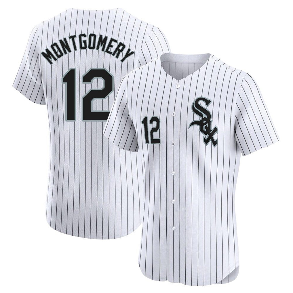 Seanshop C.White Sox #12 Colson Montgomery Player White Stripe Limited Elite Home Stitched Jerseys