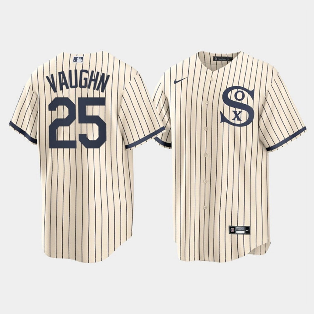 Seanshop C.White Sox #25 Andrew Vaughn Player Cream Field of Dreams Home Game Stitched Jerseys