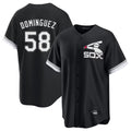 Seanshop C.White Sox #58 Seranthony Dom¨ªnguez Player Black Spring Training Game Stitched Jerseys