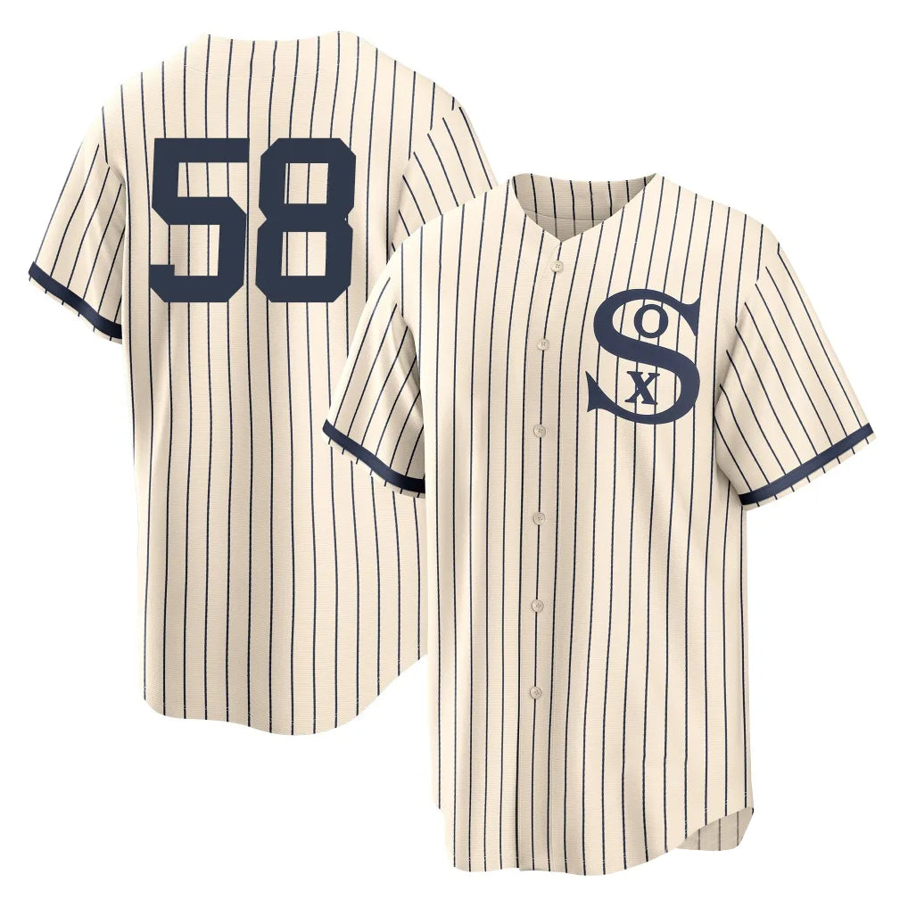 Seanshop C.White Sox #58 Seranthony Dom¨ªnguez Player Cream Field of Dreams Home Game Stitched Jerseys