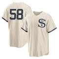 Seanshop C.White Sox #58 Seranthony Dom¨ªnguez Player Cream Field of Dreams Home Game Stitched Jerseys