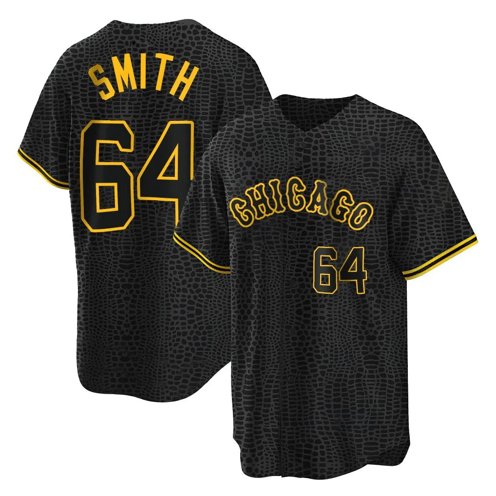 Seanshop C.White Sox #64 Shane Smith Player Black Snake Skin City Home Game Stitched Jerseys