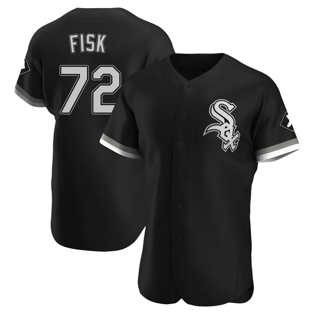 Seanshop C.White Sox #72 Carlton Fisk Player Black Limited Elite Home Stitched Jerseys