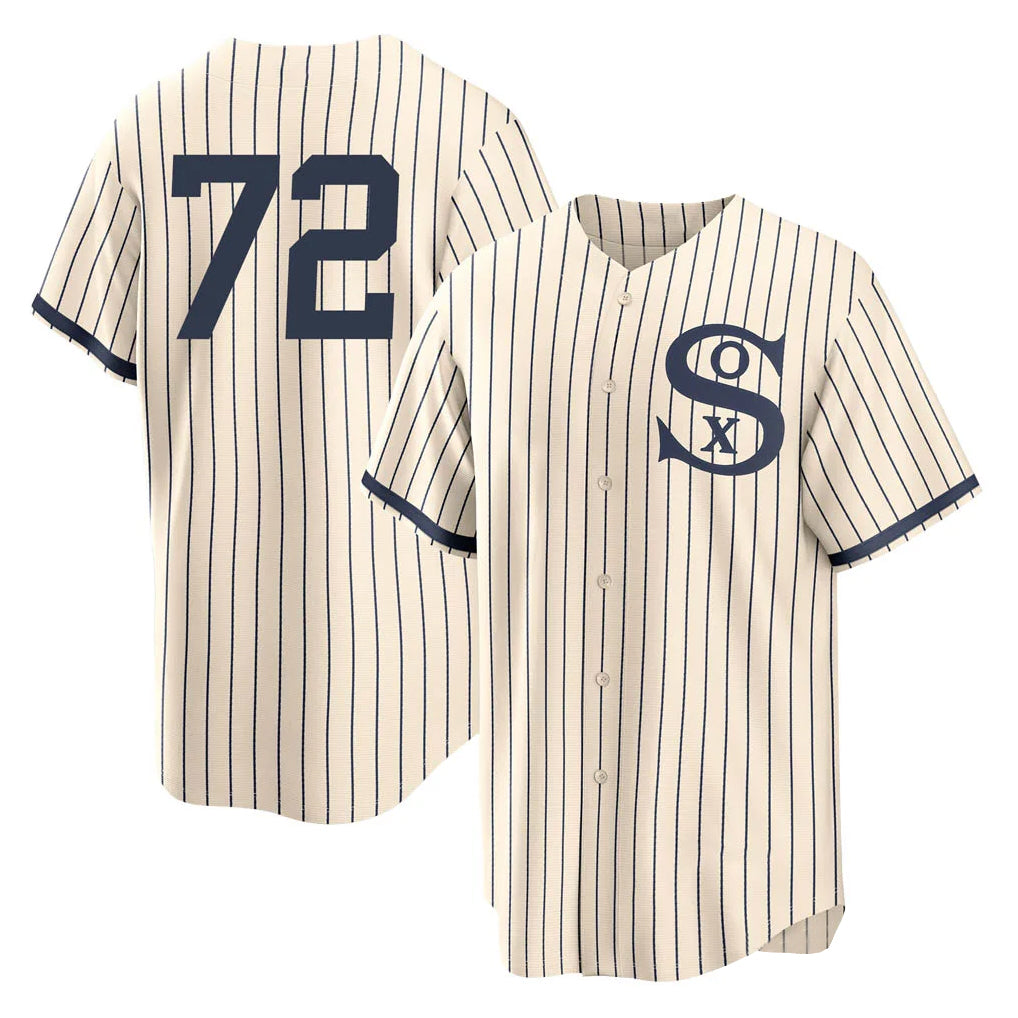 Seanshop C.White Sox #72 Carlton Fisk Player Cream Field of Dreams Home Game Stitched Jerseys
