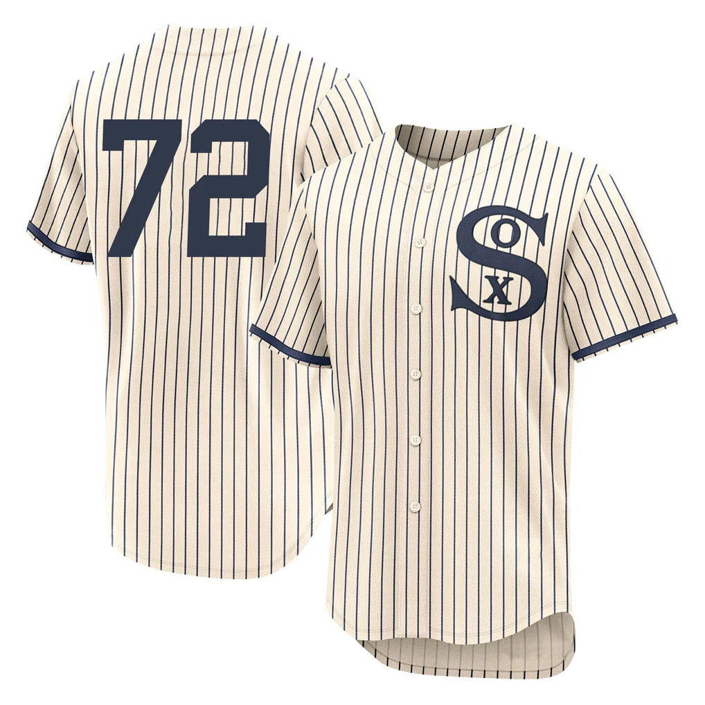 Seanshop C.White Sox #72 Carlton Fisk Player Cream Field of Dreams Limited Elite Home Stitched Jerseys