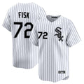 Seanshop C.White Sox #72 Carlton Fisk Player White Stripe Limited Home Stitched Jerseys