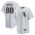 Seanshop C.White Sox #88 Luis Robert Jr Player White Stripe Home Game Stitched Jerseys