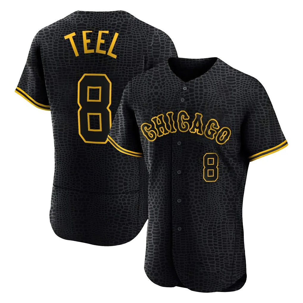 Seanshop C.White Sox #8 Kyle Teel Player Black Snake Skin City Limited Elite Home Stitched Jerseys