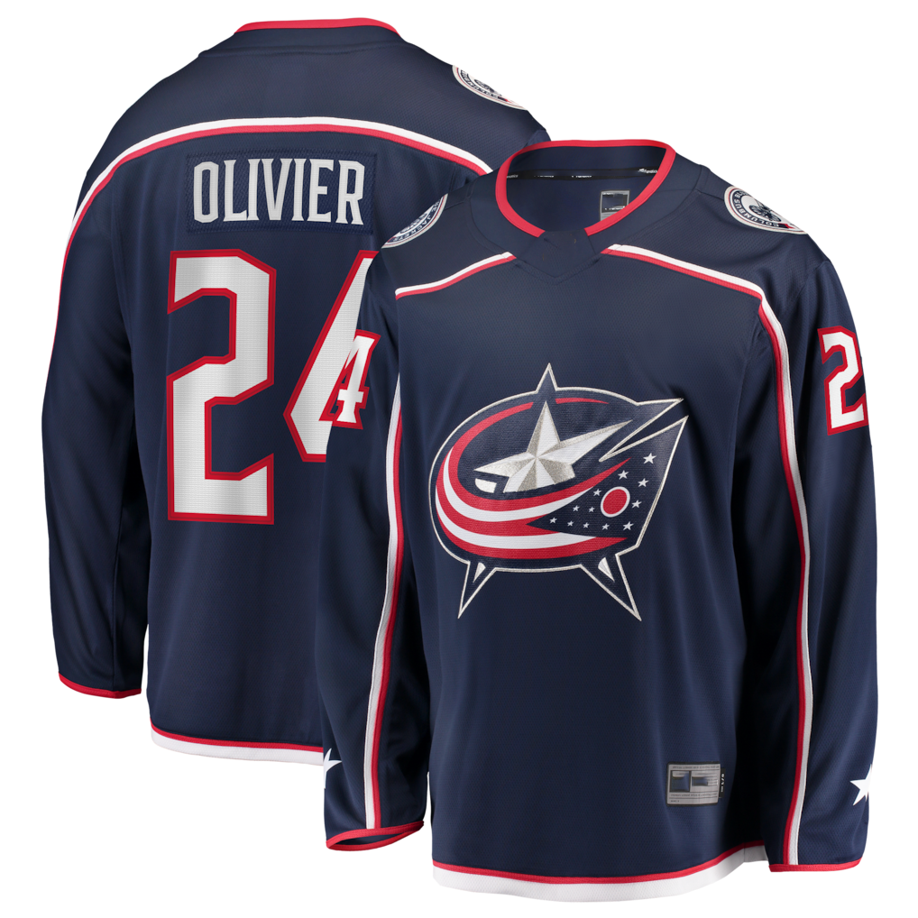 Seanshop CB.Jackets #24 Mathieu Olivier Navy Home Breakaway Jersey