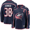 Seanshop CB.Jackets #38 Boone Jenner Navy Home Captain Patch Breakaway Player Jersey