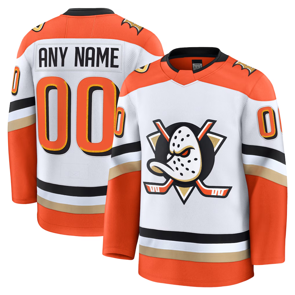 Seanshop Custom A.Ducks White Away Premium Jerseys