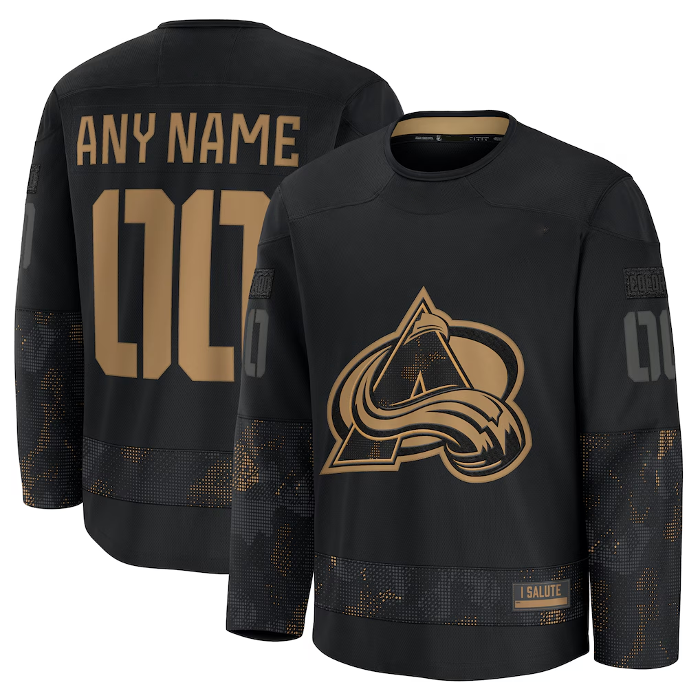 Seanshop Custom C.Avalanche Black 2024 Military Appreciation Practice Jerseys