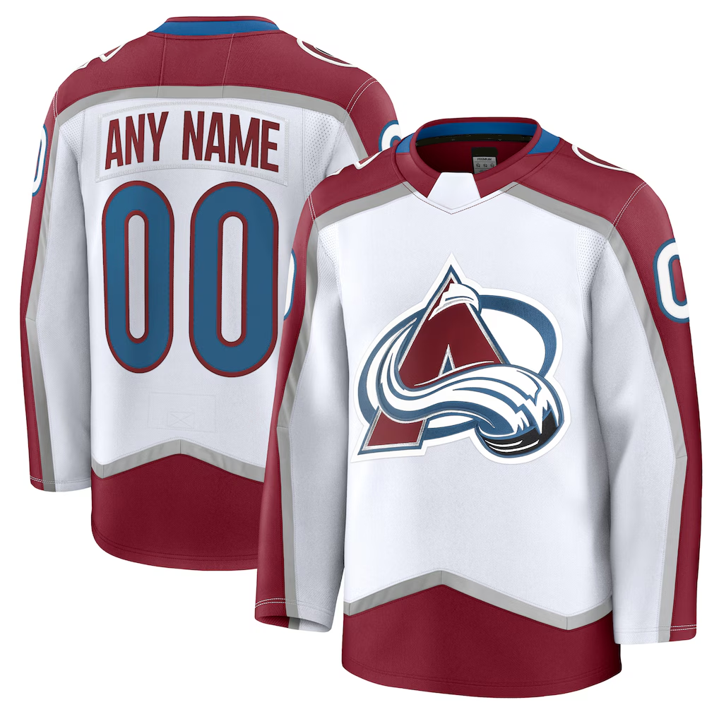 Seanshop Custom C.Avalanche White Away Premium Jerseys