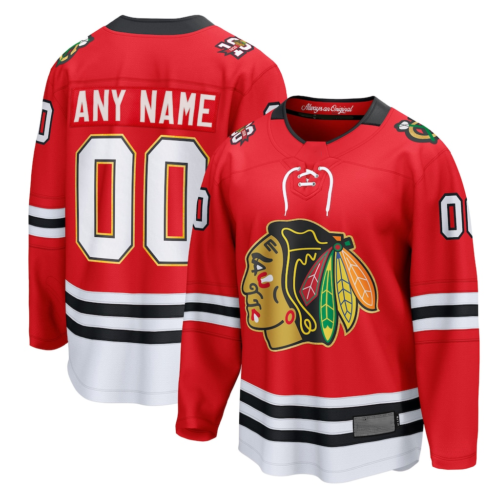Seanshop Custom C.Blackhawks Red Centennial Breakaway Jerseys