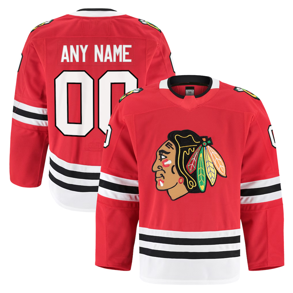 Seanshop Custom C.Blackhawks Red Home Authentic Pro Jerseys
